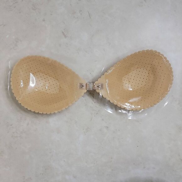 Self Adhesive Bra A Cup Backless Seashell Scallop Nude - Picture 5 of 10